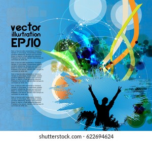 Dancing people. Background for music event poster or banner