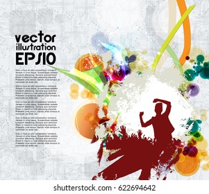 Dancing people. Background for music event poster or banner