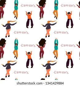 Dancing people background patern. Vector design