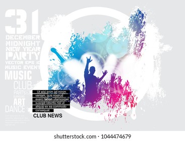 Dancing people, background for poster or banner