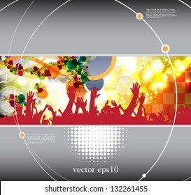 Dancing people. Background for poster or web banner