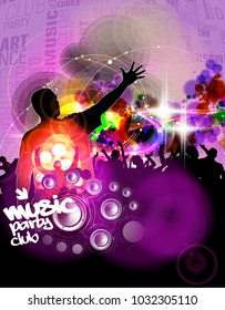 Dancing people, big music event