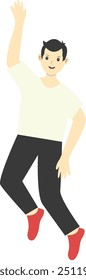 Dancing People Character in Flat Cartoon Design. Vector Illustration.