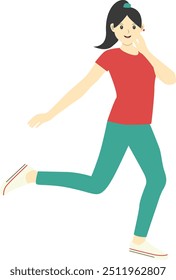 Dancing People Character in Flat Cartoon Design. Vector Illustration.