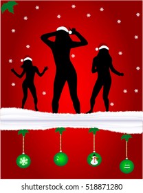Dancing people. Christmas background .