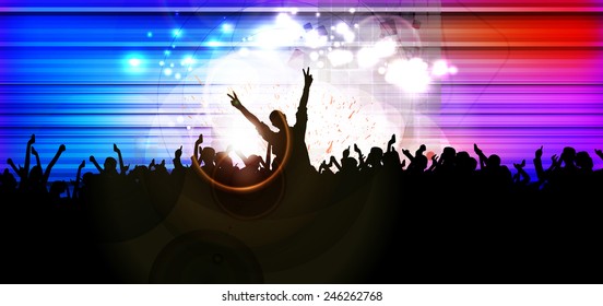 Dancing people. Concert. Vector 