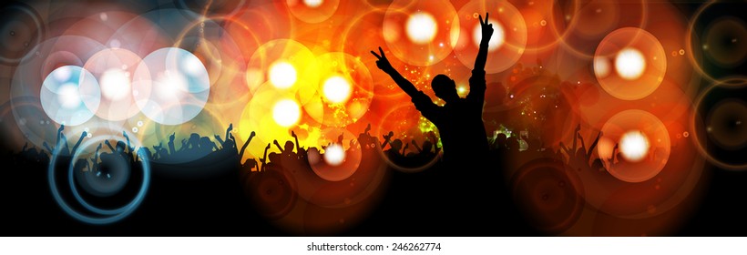 Dancing people. Concert. Vector 