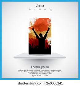 Dancing people. Concert. Vector 