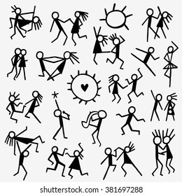 dancing people doodles