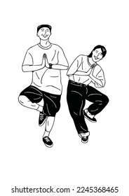 dancing people drawing art illustration