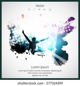Dancing people, easy editable vector ready for poster or banner