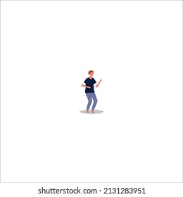 Dancing people happy characters male dancers vector 