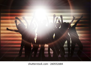 dancing people happy silhouettes