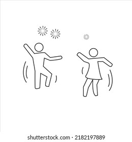 Dancing People Icon stock illustration.