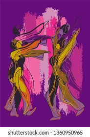 Dancing People Illustrated art
