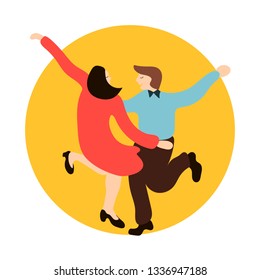 Dancing people illustration. Vector design.