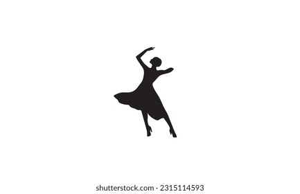 Dancing people logo vector design