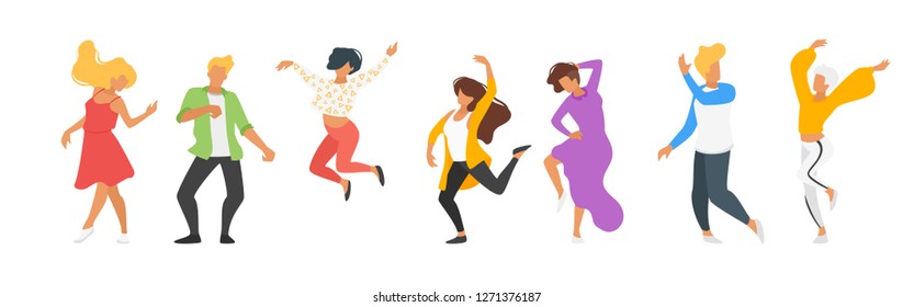 Dancing People Man Woman Silhouette Characters Stock Vector (Royalty ...