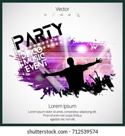 Dancing people. Music event background