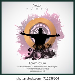 Dancing people. Music event background