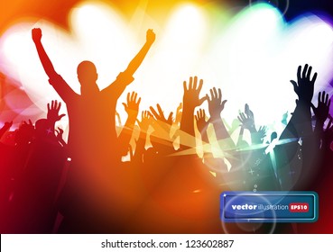 Dancing people. Music event illustration. Vector