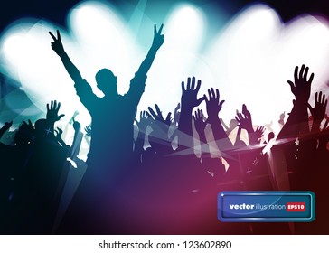 Dancing people. Music event illustration. Vector