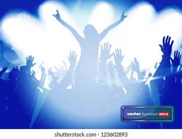 Dancing people. Music event illustration. Vector