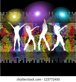 dancing people on a bright background