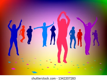 Dancing people on holiday