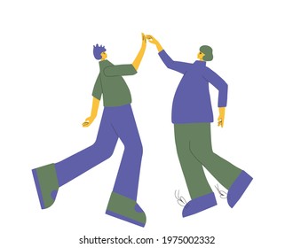 Dancing people. Pair of dancers isolated on white background. Vector illustration.