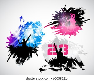Dancing people. Party background