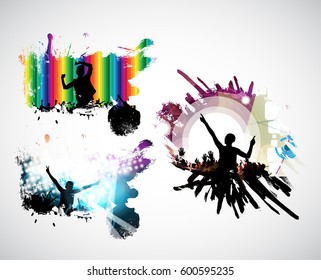 Dancing people. Party background