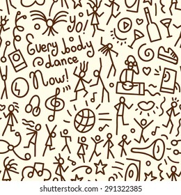 dancing people , party - seamless background
