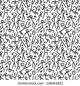 dancing people - seamless background