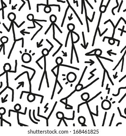 dancing people - seamless background