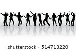 Dancing people silhouettes.