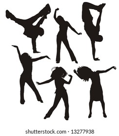 dancing people silhouettes