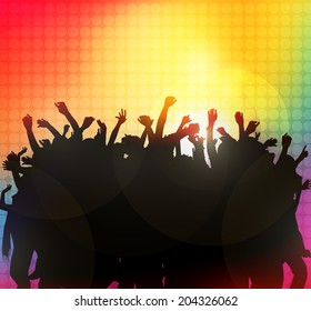 Dancing people silhouettes