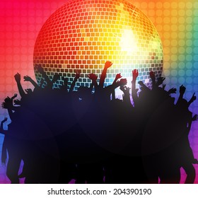 Dancing people silhouettes
