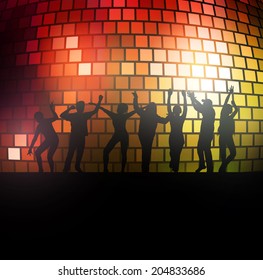 Dancing people silhouettes