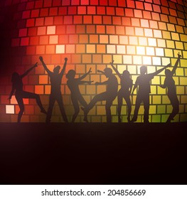 Dancing people silhouettes
