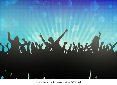 Dancing people silhouettes