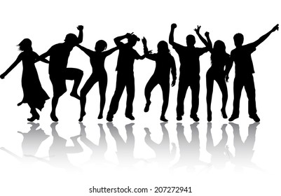 Dancing People Silhouettes Stock Vector (Royalty Free) 207272941