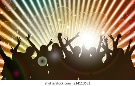 Dancing people silhouettes