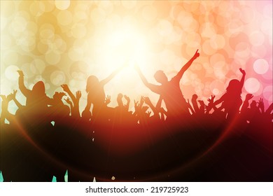 Dancing people silhouettes