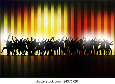 Dancing people silhouettes