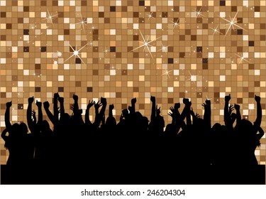 Dancing people silhouettes