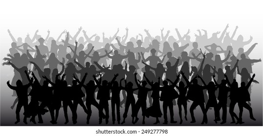 Dancing people silhouettes