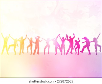 Dancing people silhouettes