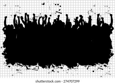 Dancing people silhouettes